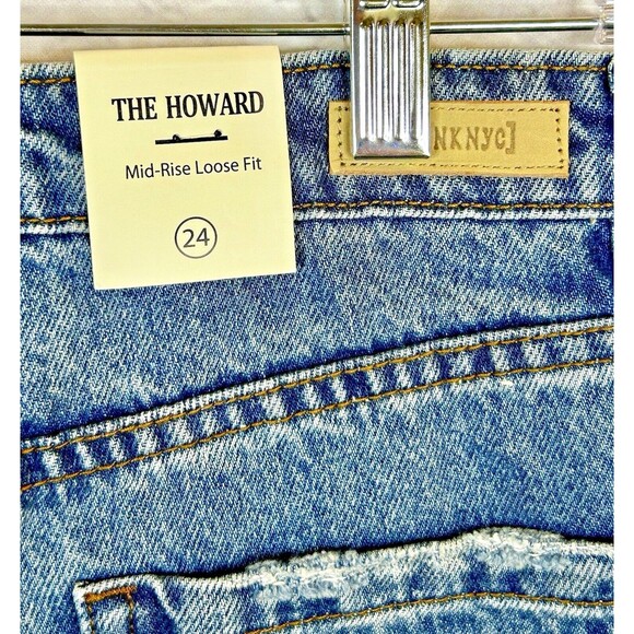 Blank NYC Womens Jeans Size 24 Mid Rise Loose Fit Jean Button Fly Distressed NWT - Picture 9 of 16